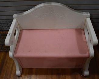 Little Tykes White & Pink Bench with Toy Box | Toys Included! | LOCAL PICKUP ONLY