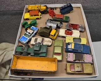 Lot of 20 Vintage Metal Toy Cars , Trailers & Parts | Brands Include Matchbox & Husky