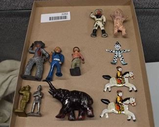 Lot of 11 Metal Vintage Toys | Elephant, Baby, Horse Racers