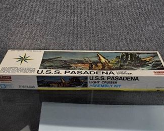 Vintage U.S.S. Pasadena Light Cruiser Assembly Kit - Box, Manuel & Instructions ONLY