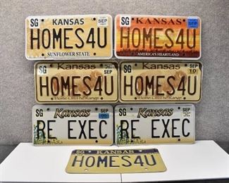 Lot of 7 Realty Front Plate License Plates | Kansas