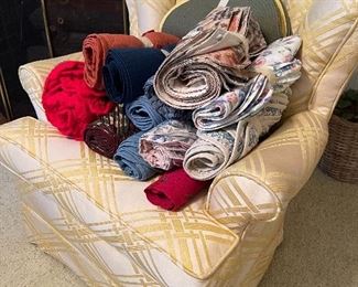 Yellow and White Side Chair Swivel 