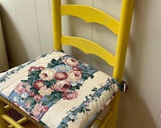 Yellow Ladder back chair 