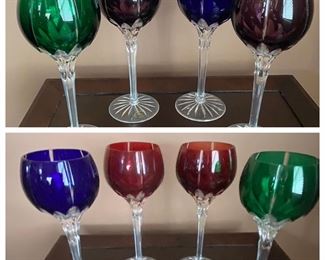 Ajka Hungarian crystal wine glasses