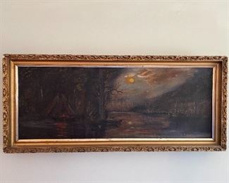 Signed Oil on Canvas L.A. Dibble 1915