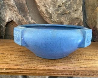 Blue Art Pottery Planter Bowl