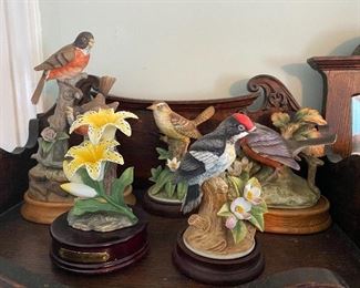 Porcelain Birds with Stands