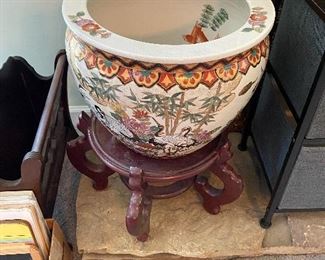 Large Oriental Planter with Stand