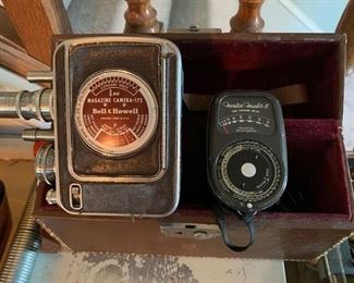 Old Bell & Howell Magazine Camera 172 with Meter and Case