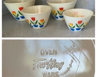 Fire King Tulip Nesting Mixing Bowls