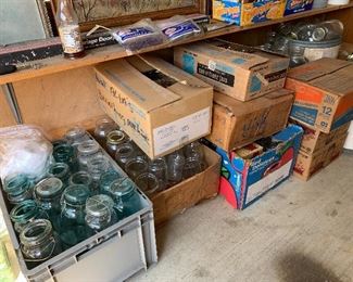 Blue Ball and Assorted Canning Jars