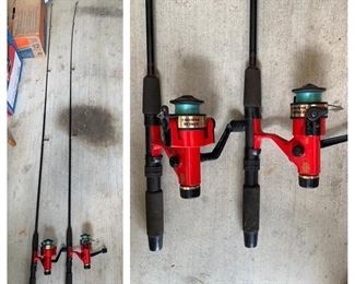 Two Cardinal Bronco 3 Fishing Rods and Reels
