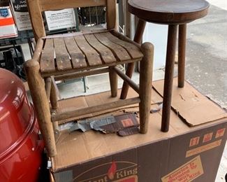 Wooden Stool/Radiant King Heater