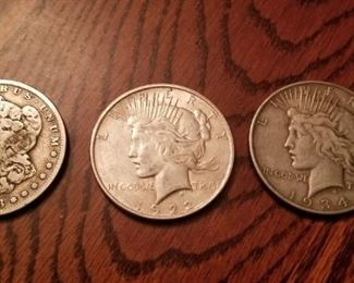 1883 1922 and 1934 Silver Dollars