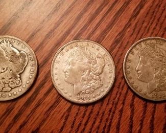 1900 and 1921 Silver Dollars