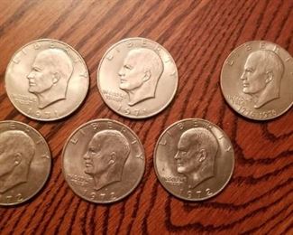 1971 1972 and Bicentennial Silver Dollars