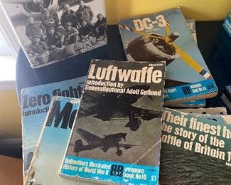 Various Paper Back Air Plane, War Books
