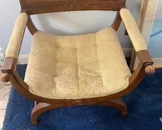 Drexel Furniture, Empire Style Arm chair, Tufted, Cane Back ( ONLY 1 Arm Chair!)