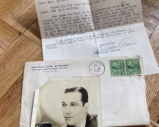 Vintage NBC 1938 Radio Host. Picture letter .Envelope. Uncle Mel.