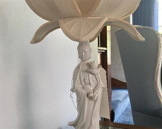 Goddess of Mercy Lotus Flower Figurine Lamp