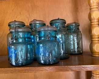Vintage Blue Atlas Jars