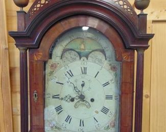 Josiah Wood tall case grandfather clock, New Bedford