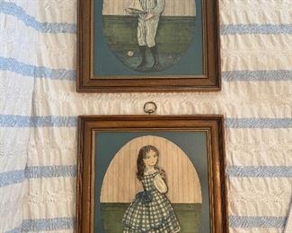Pair of Vintage Framed Wall Hangings