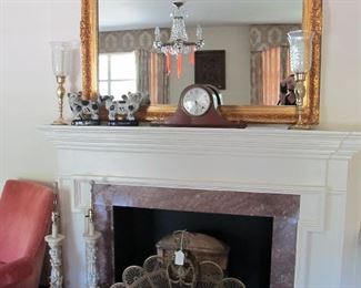 This great gold leaf mirror is original to the home.