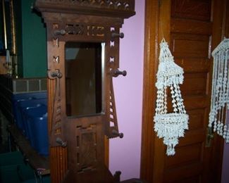 VICTORIAN HALL STAND & SHELL PLANT HANGERS