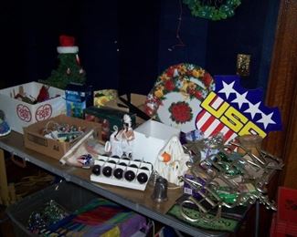 ONE OF THE TABLES OF HOLIDAY ITEMS