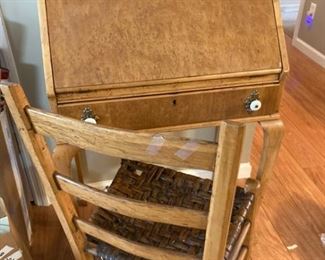 Antique Maple Secretary and Chair