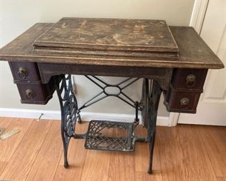 Antique Minnesota Model D Sewing Machine with Cabinet