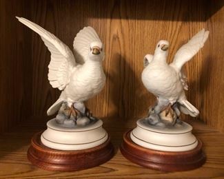 Porcelain White Doves by Andrea