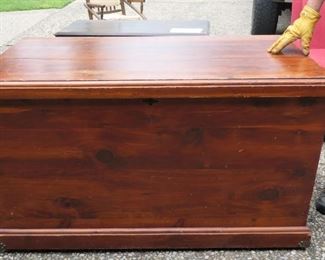 Very large cypress storage trunk or chest.