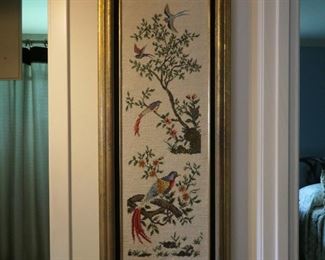 Needlepoint of birds of paradise