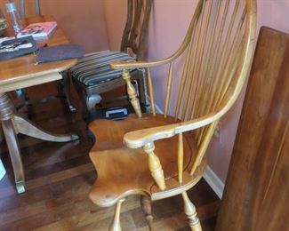 One of two maple chairs