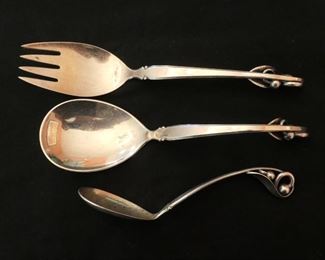Pea and vine, Denmark sterling salad set and sauce server