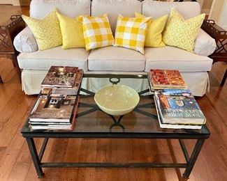 Heavy cast iron coffee table. Bowl pictured is not available.