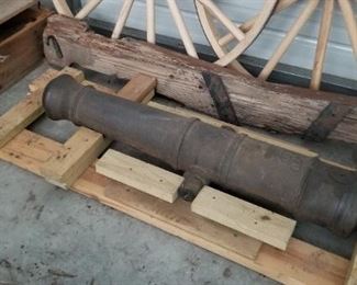 Replica 6lb British Battalion cannon. Comes with the  box of carriage parts and a set of wheels. $1500