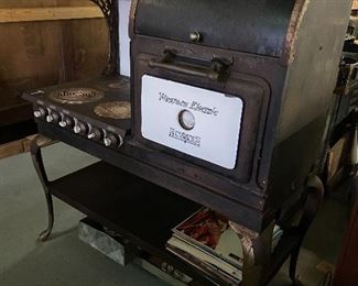 Circa 1920 Western Electric Oven Stove.   No pre-sales, this item is Online Auction Lot. ...To Register and To Bid go to https://capitolsalesservices.hibid.com... 