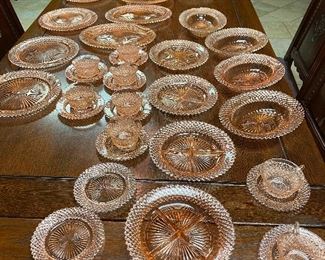 Miss America Pink Depression Glass...To Register and To Bid go to https://capitolsalesservices.hibid.com... 