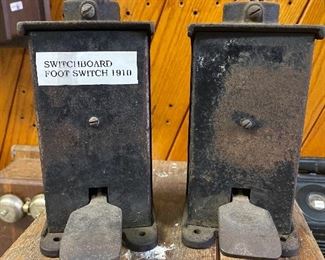 Switchboard foot switches from 1910...To Register and To Bid go to https://capitolsalesservices.hibid.com..