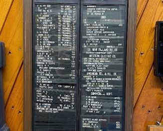 Telephone Building Wall Directory (Photos by BC of Capitol Sales Services ) ...To Register and To Bid go to https://capitolsalesservices.hibid.com..