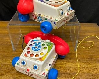Vintage Fisher Price telephone pull toy   (Photos by BC of Capitol Sales Services ) ...To Register and To Bid go to https://capitolsalesservices.hibid.com..