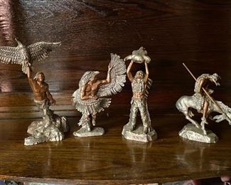 Pewter Native American Indian figurines ...To Register and To Bid go to https://capitolsalesservices.hibid.com..