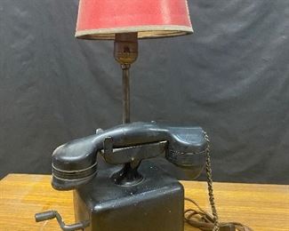 Automatic Electric telephone converted into a table lamp...To Register and To Bid go to https://capitolsalesservices.hibid.com..