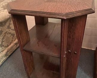 Arts and Crafts bookcase table in the style of those designed by Ambrose Heals of Great Britain...To Register and To Bid go to https://capitolsalesservices.hibid.com... 