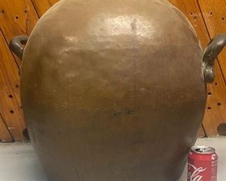 Large antique hand hammered handled jar...To Register and To Bid go to https://capitolsalesservices.hibid.com... 