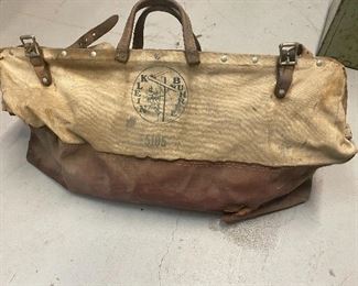 Vintage lineman's tool bag...To Register and To Bid go to https://capitolsalesservices.hibid.com...