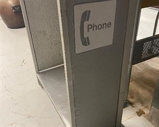 Vintage outdoor  open public telephone booth shell.  ...To Register and To Bid go to https://capitolsalesservices.hibid.com... 